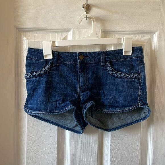 Forever 21 Shorts Jean Braided Low Rise vintage Y2K size small s - Picture 3 of 4